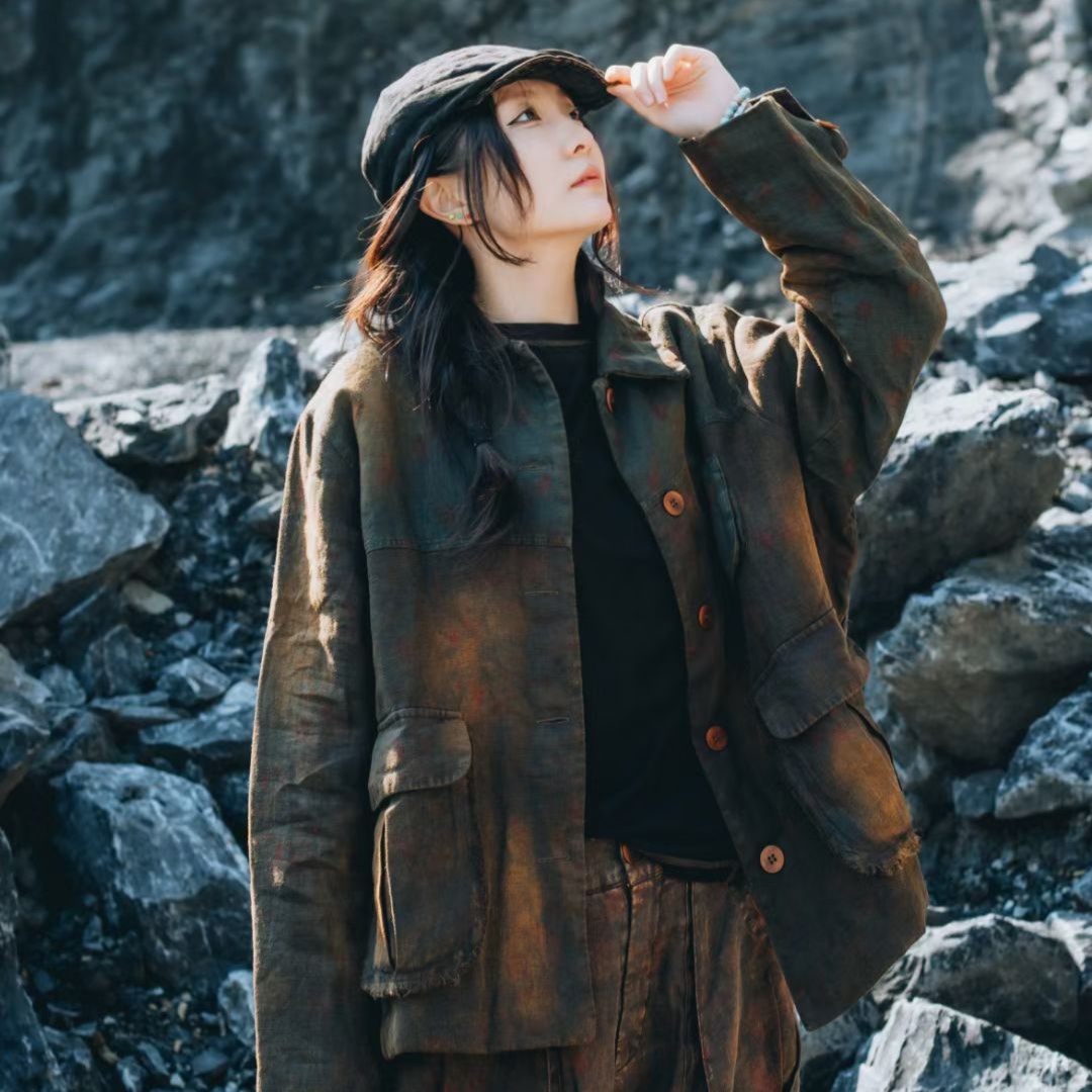 麻依者原创 拼色短棉服1168