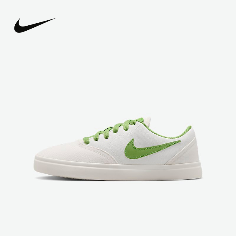 【断码特价】Nike 耐克轻便经典透气复低帮板鞋GS白绿 905373-018