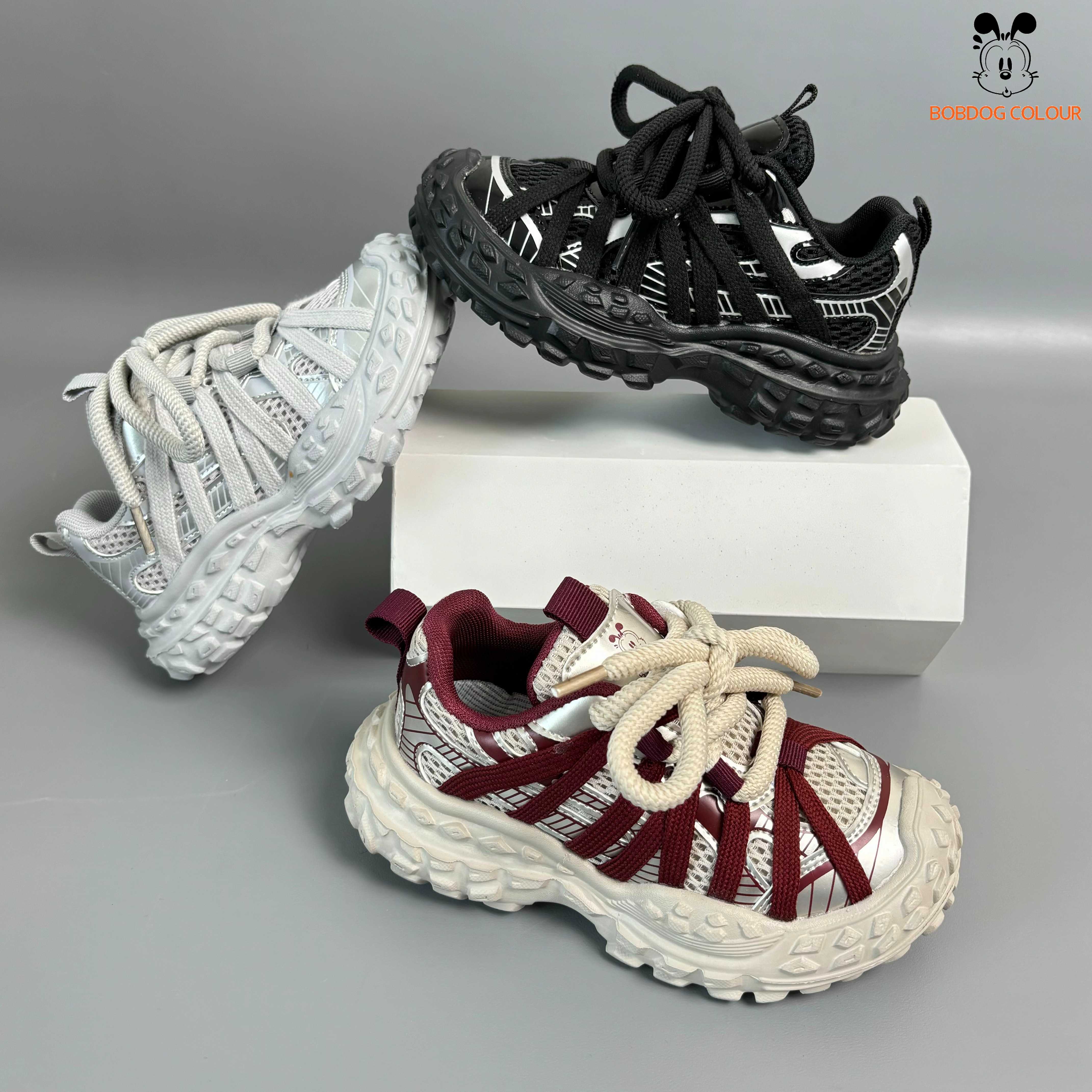 BOBDOG COLOUR/巴布豆卡乐儿童鞋2024新款网面时尚软底男童女童鞋