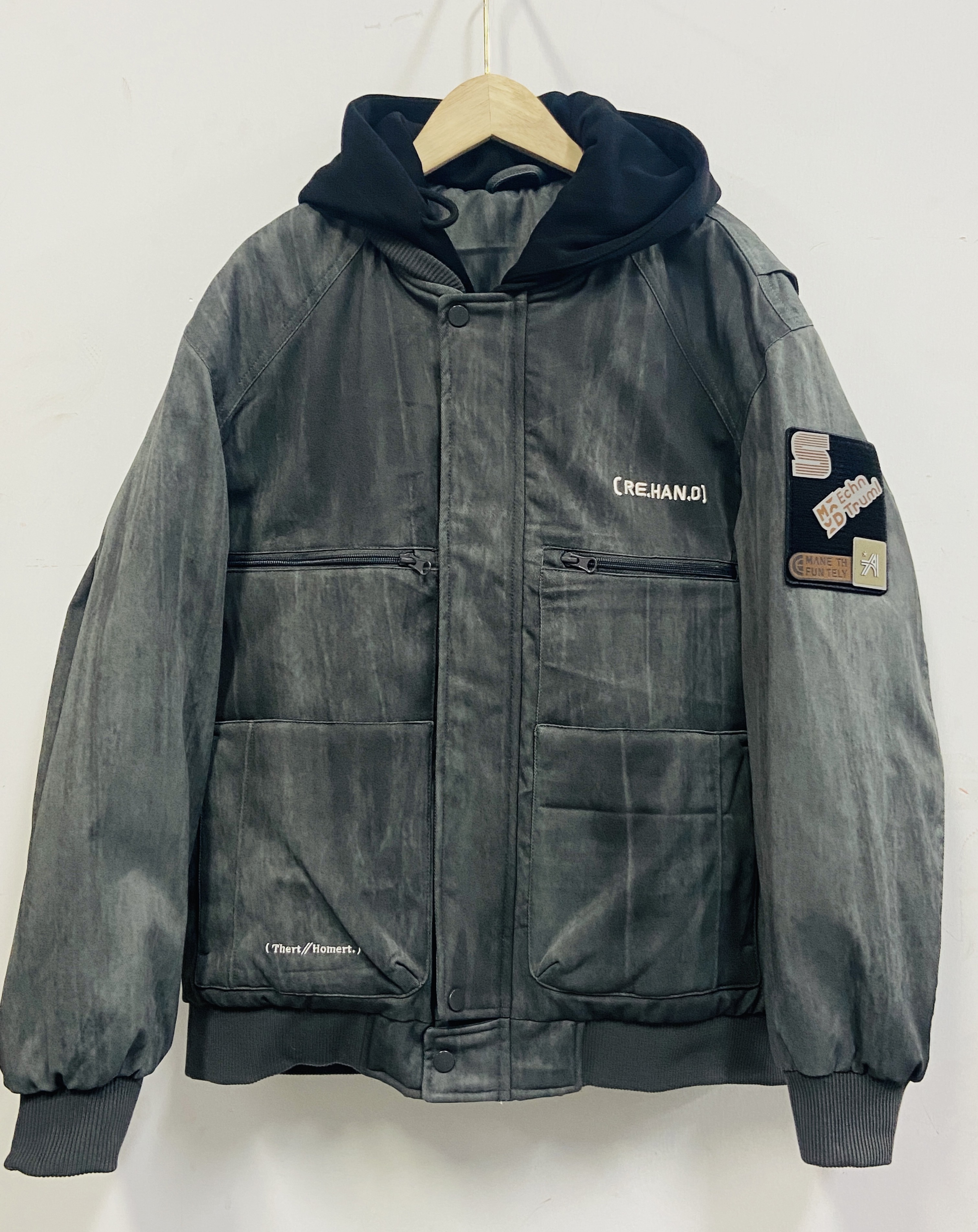 8007#秋冬设计连帽情侣休闲二棉外套#