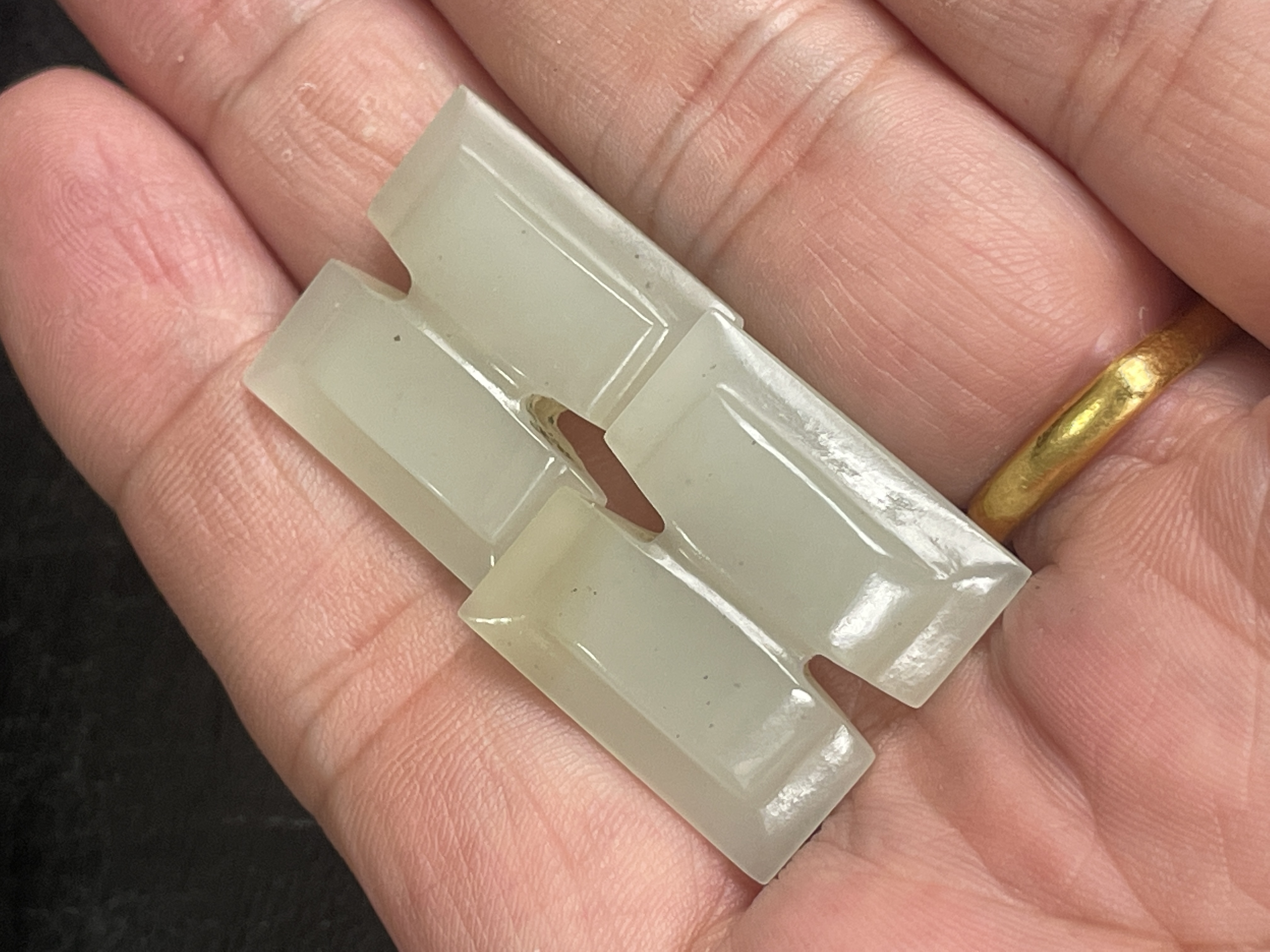 和田白玉工字佩时尚百搭小众手工简约字母精致