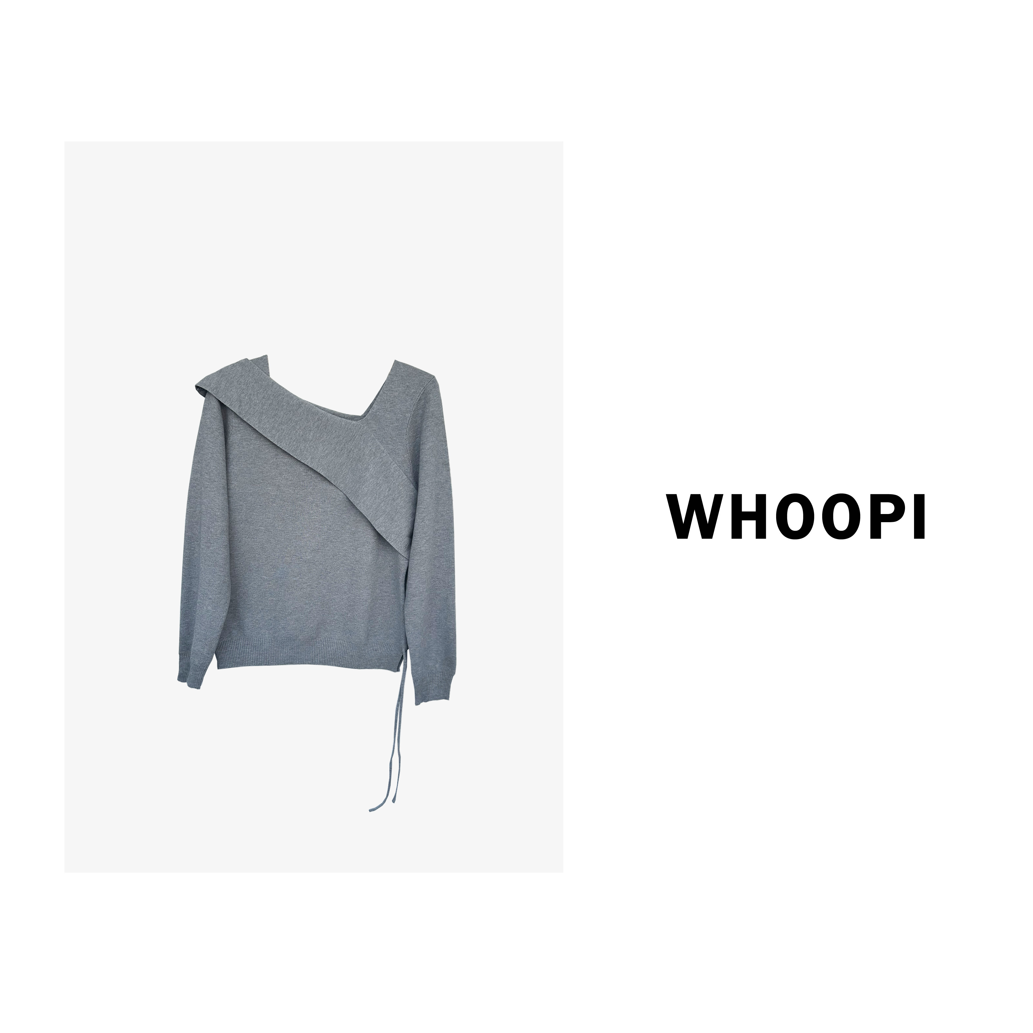 【清】【锁骨天才】设计感斜领修身针织衫显瘦别致上衣