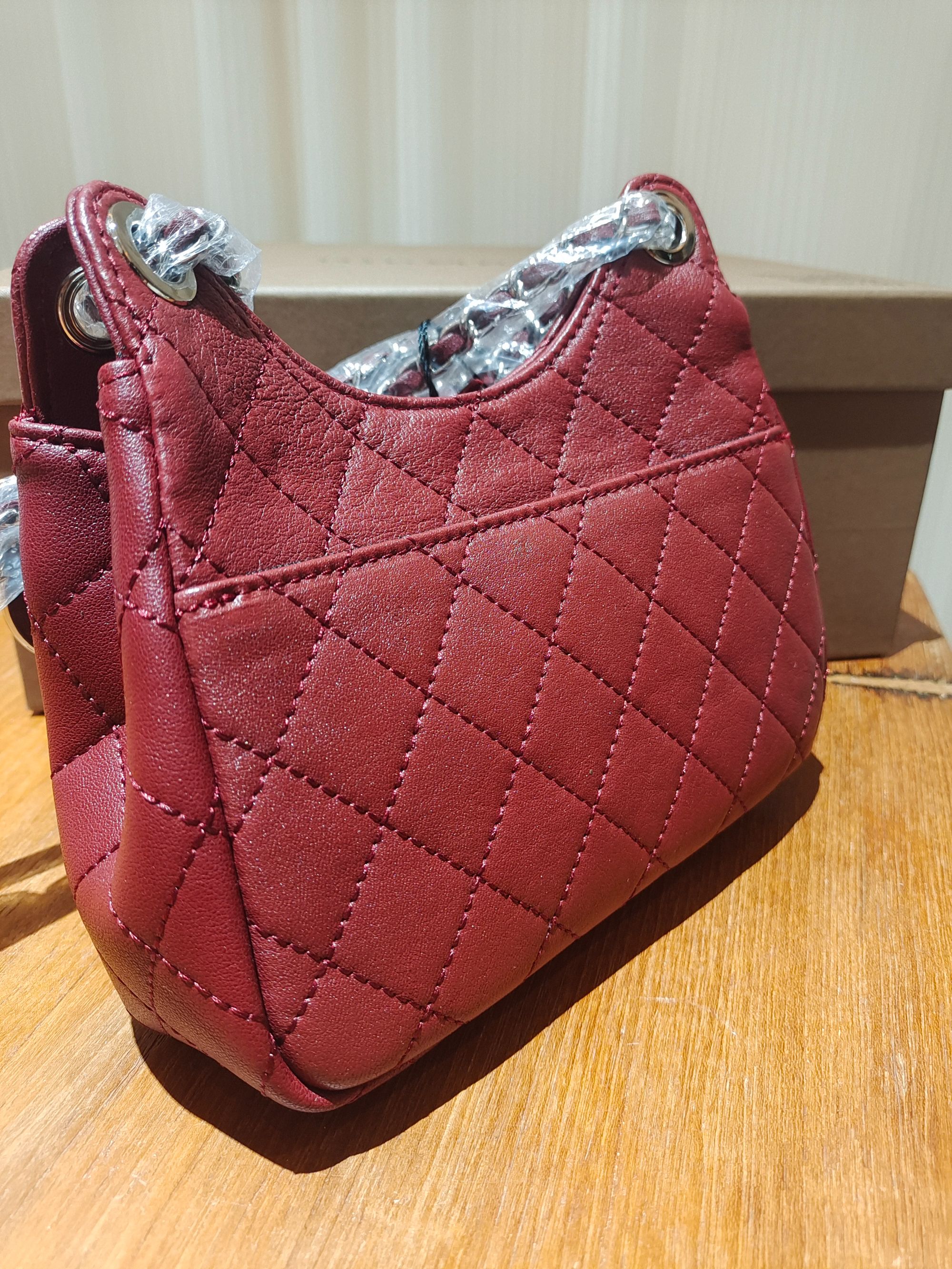 HIRMRIS手工真皮包CX529  小咪香红