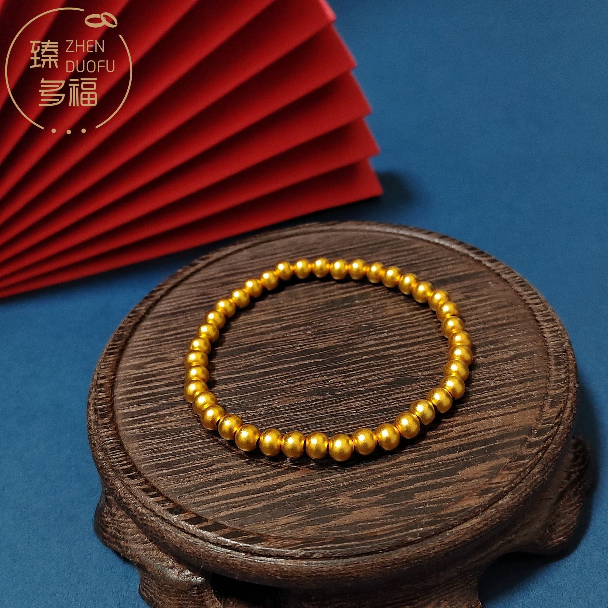 足银手链 足银卡5小珠手链 时尚轻奢手串 磨砂款亮面款