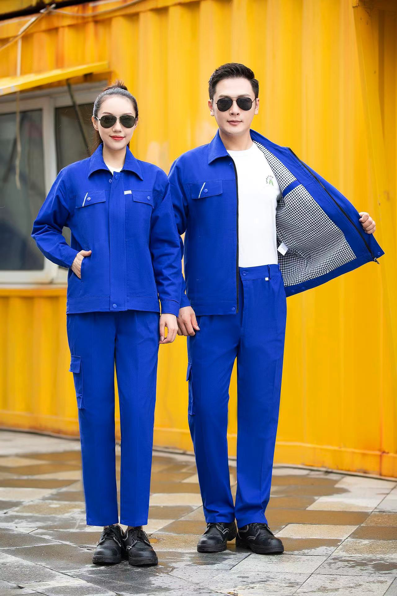 双层纯棉加厚男款焊工防烫防火花车间汽修秋冬工厂劳保服纯棉双层