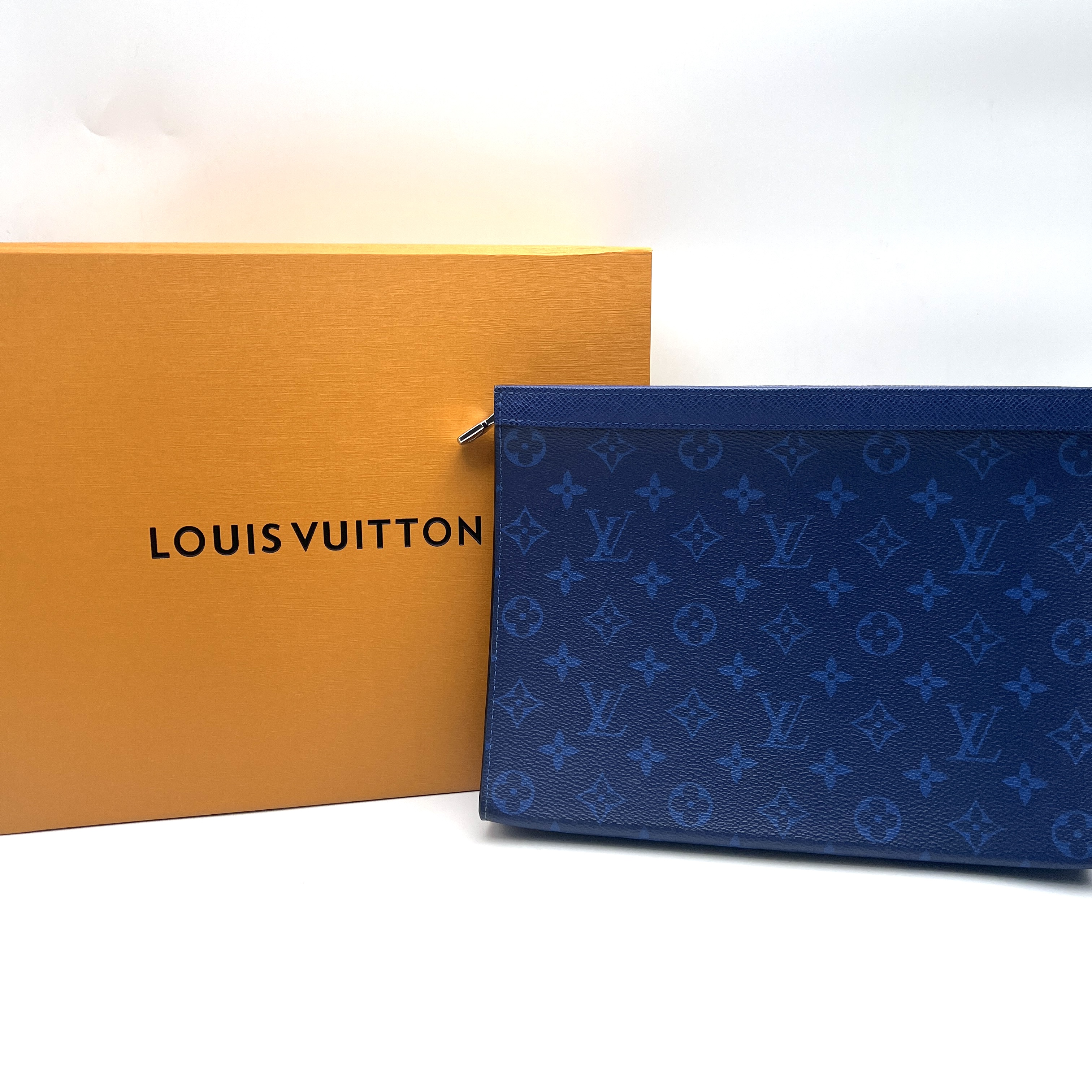 99新 LouisVuitton/路易威登 Lv蓝钢笔洗漱手拿包/L260/赠钥匙扣