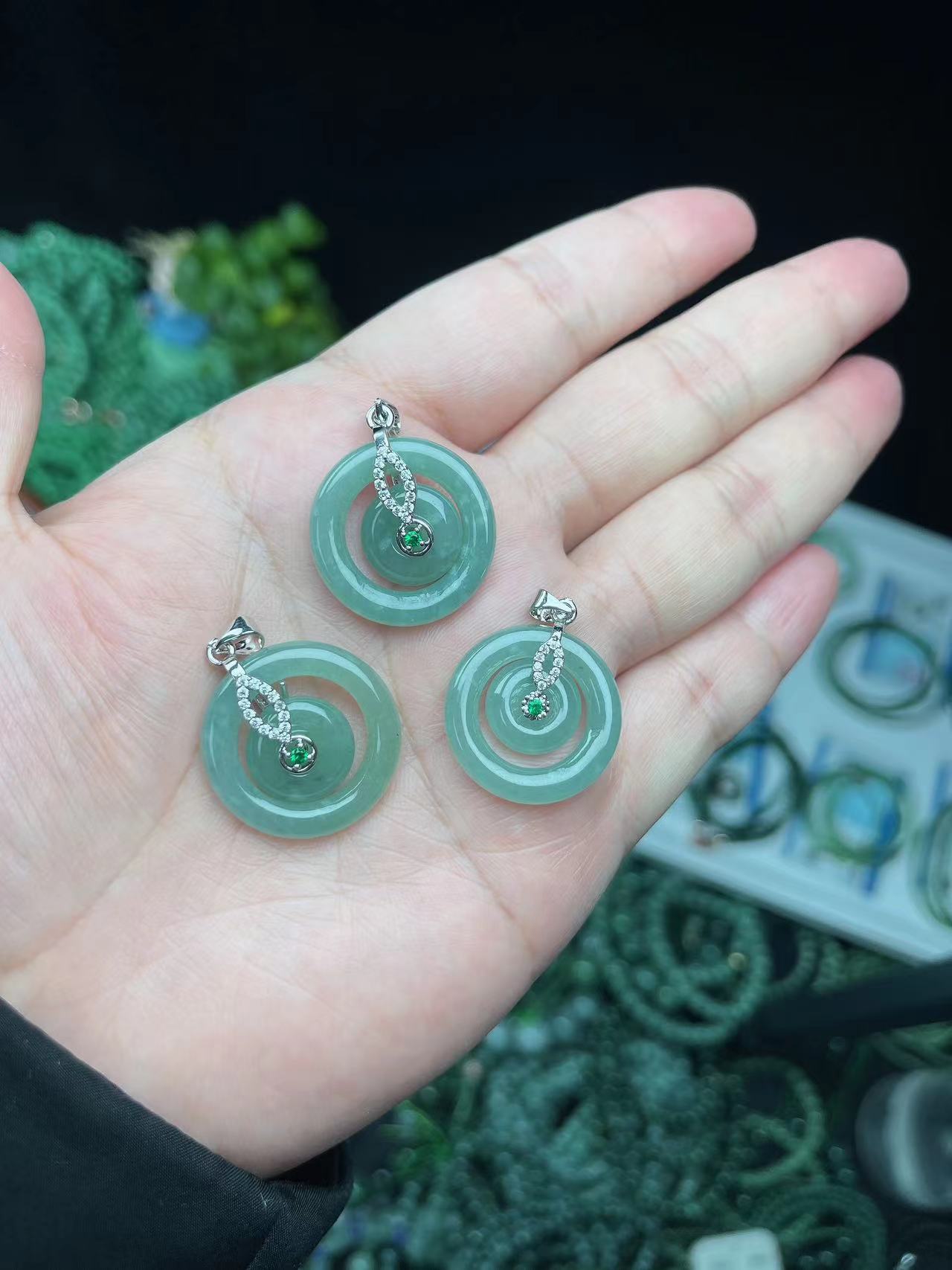 天然翡翠A货子母平安扣吊坠挂件（多样性多发，发其一）