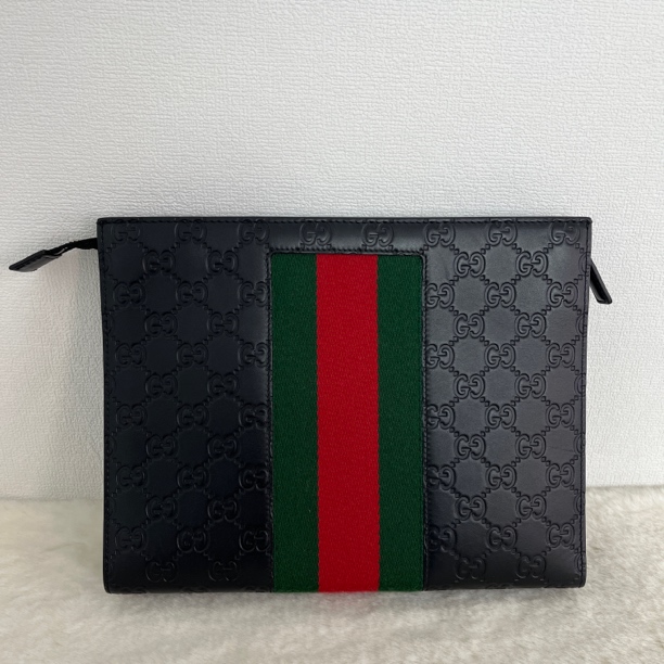 95新 GUCCI/古驰 2713/2714/全皮压纹洗漱手拿包