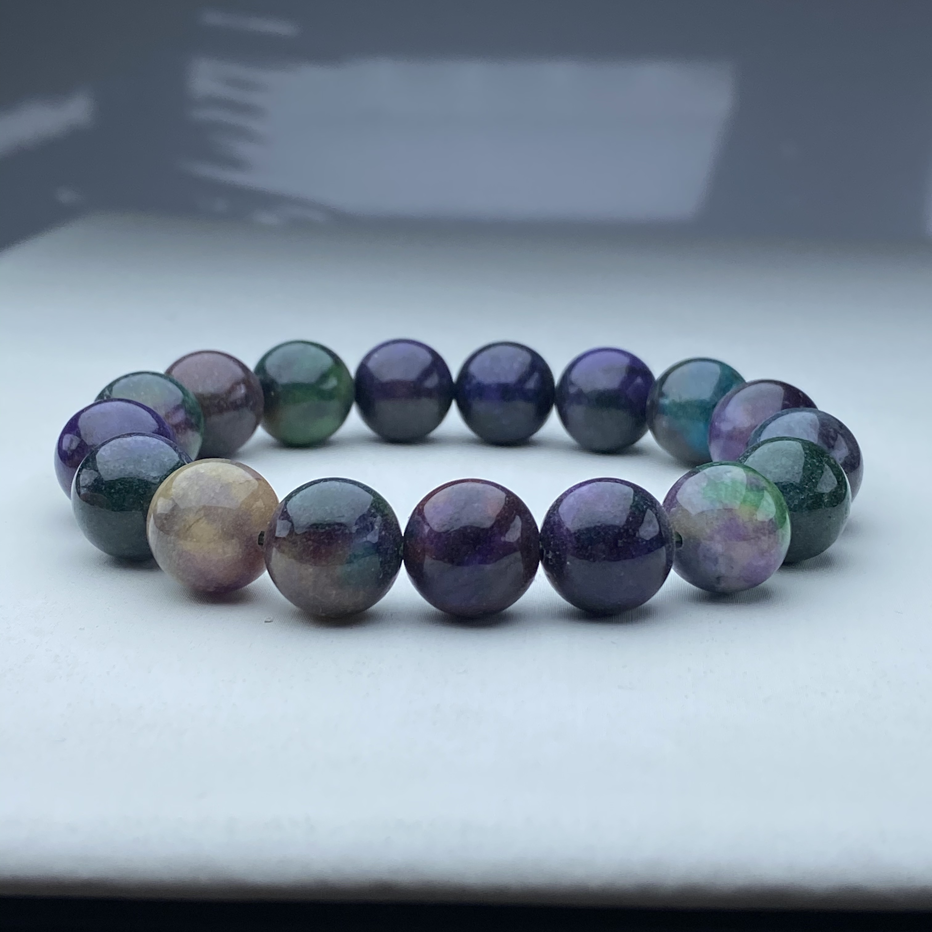 17号精品甘文草幻彩紫苏手串12mm多样性发一件