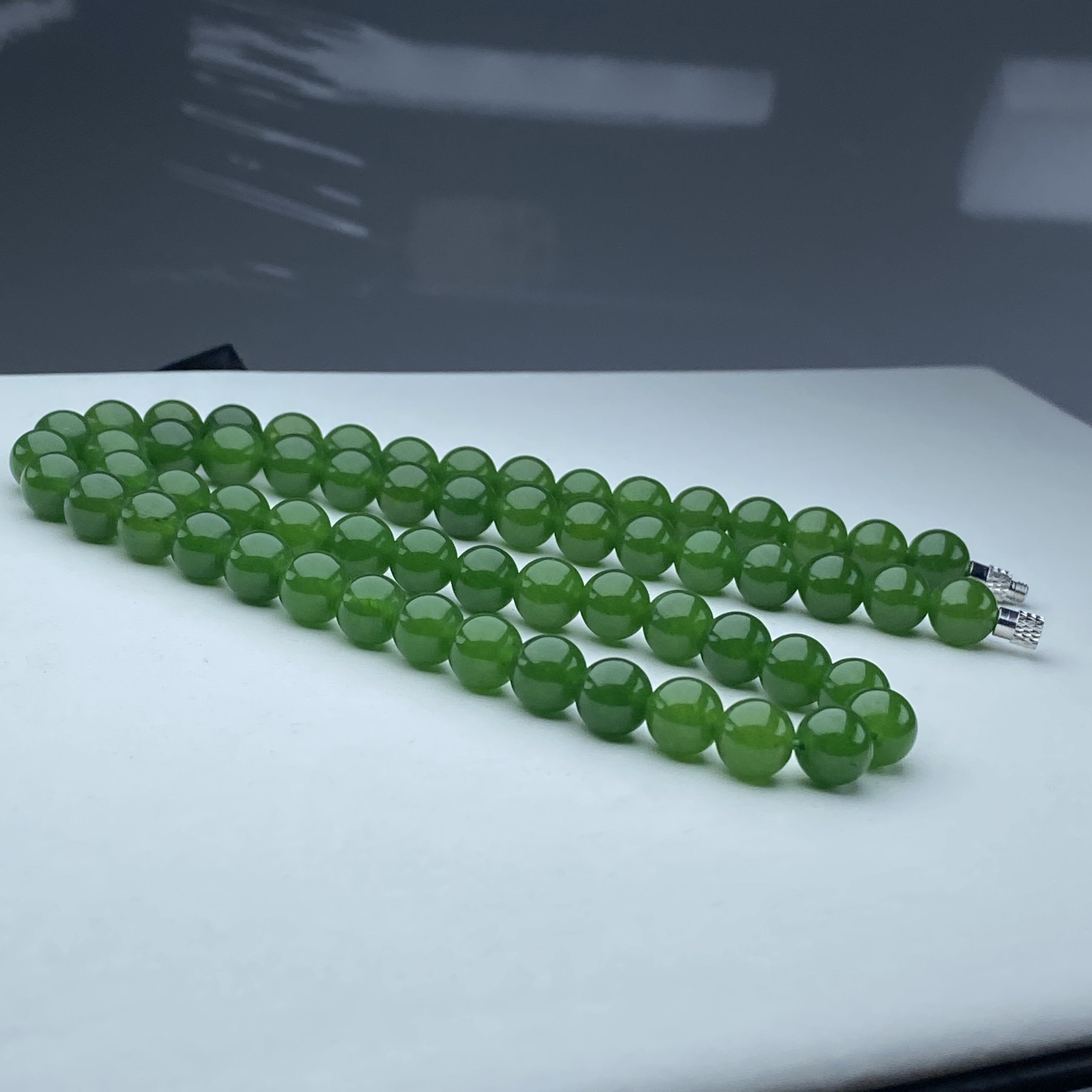 183号精品高货菠菜绿项链8mm多样性发一件