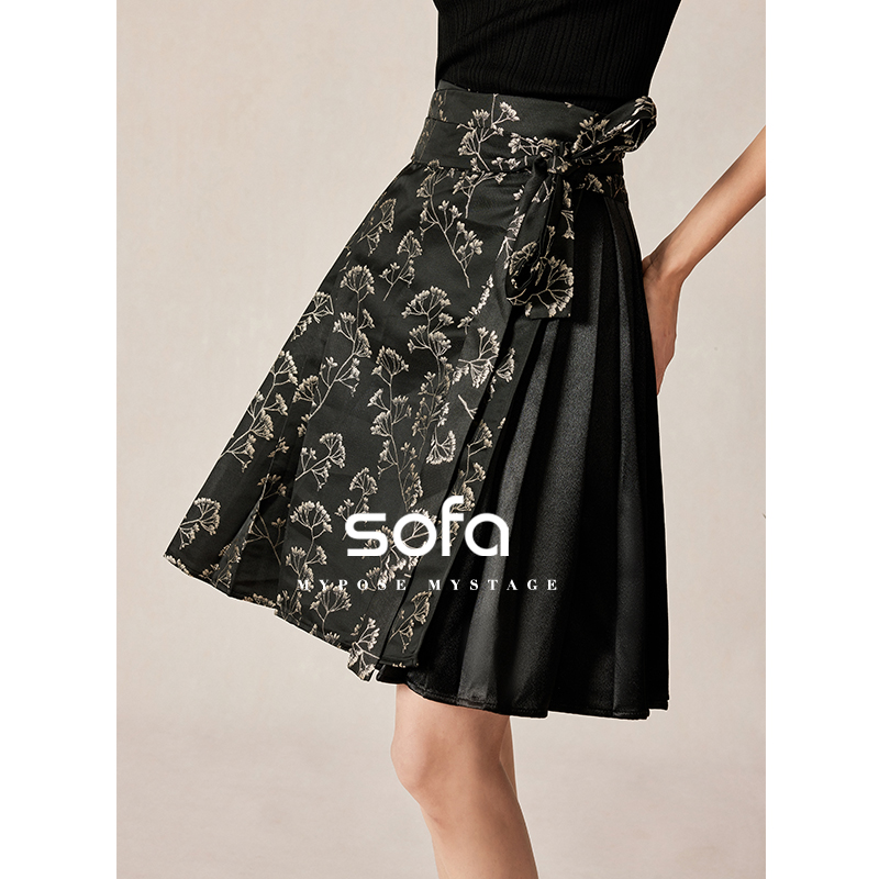 sofaQ42A0212107夏季新款复古气质高腰女装半身裙显瘦半身裙