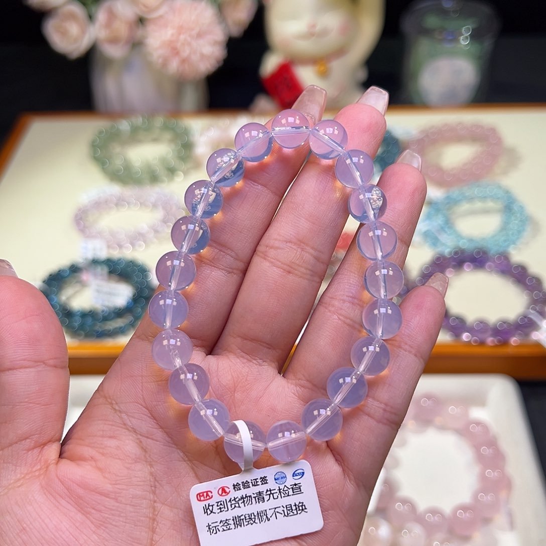 水晶手串未镶嵌紫玉晶
