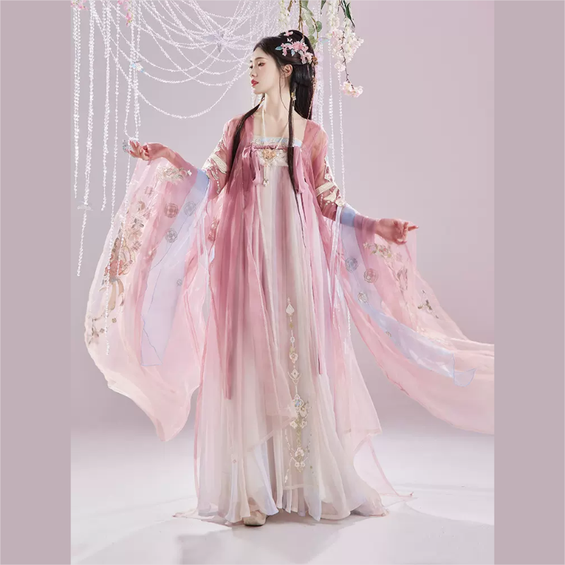 【云鬓花颜】汉服女刺绣诃子裙改良汉元素齐胸唐制春秋夏新款女套装