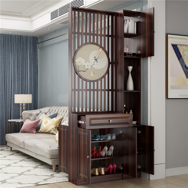 客厅双面隔断装饰门厅进门入户新中式现代简约屏风玄关柜鞋柜一体