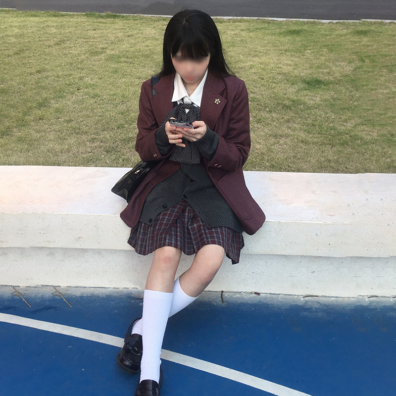 冬至/原创正品红色JK制服格裙百褶裙女学生校服学院风半身裙
