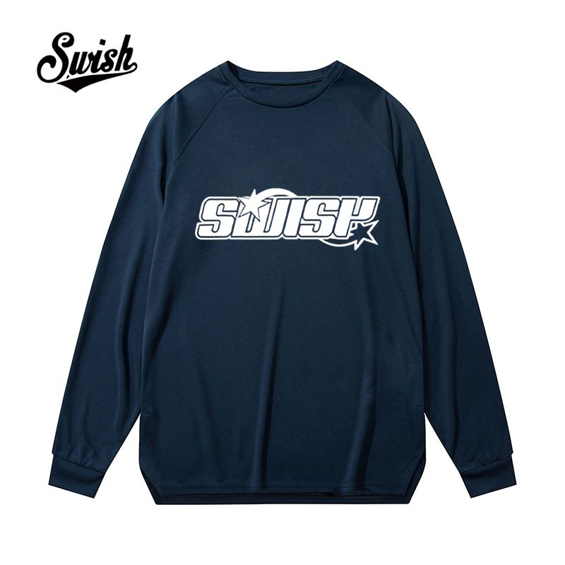 Swish美式篮球长袖男投篮服运动T恤速干跑步健身训练透气宽松上衣