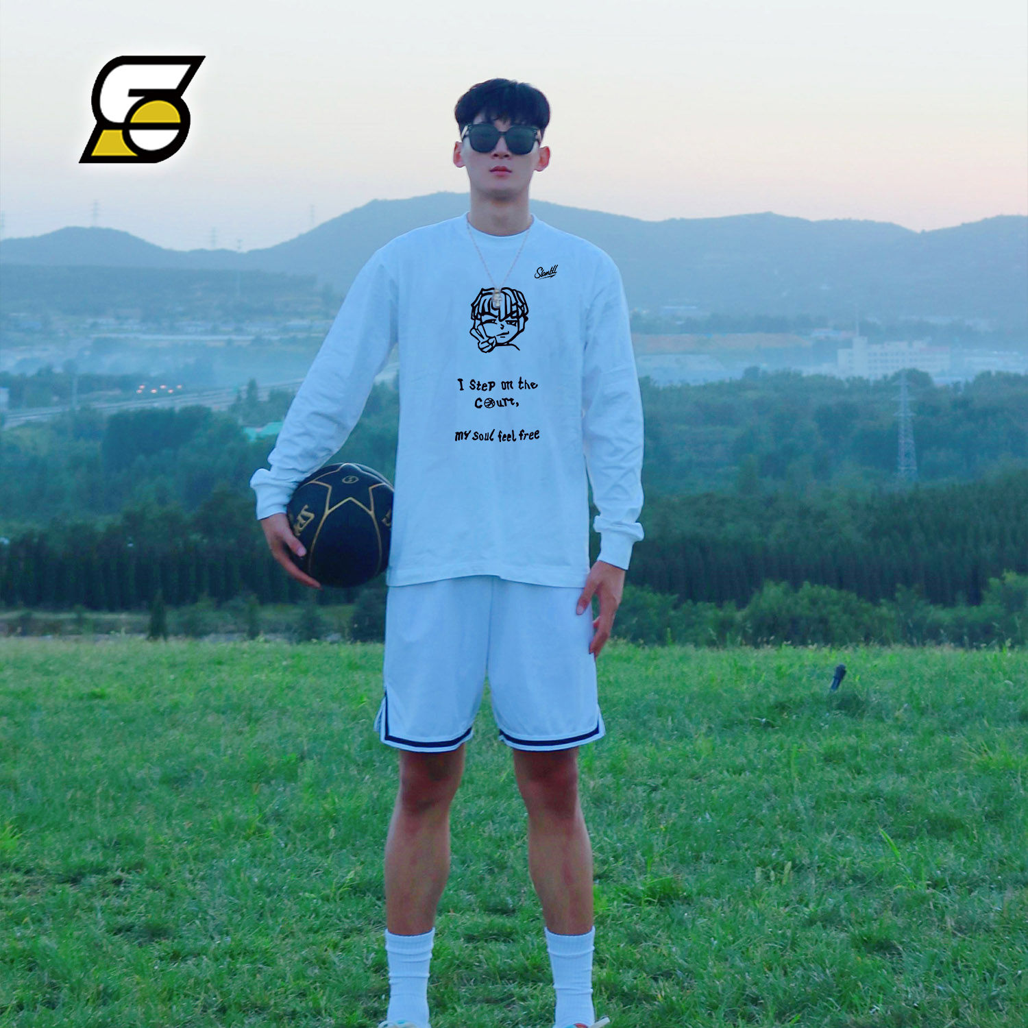 SLAMBLL 欧耶联名篮球长袖男运动毛圈棉训练服投篮服打底衫体恤