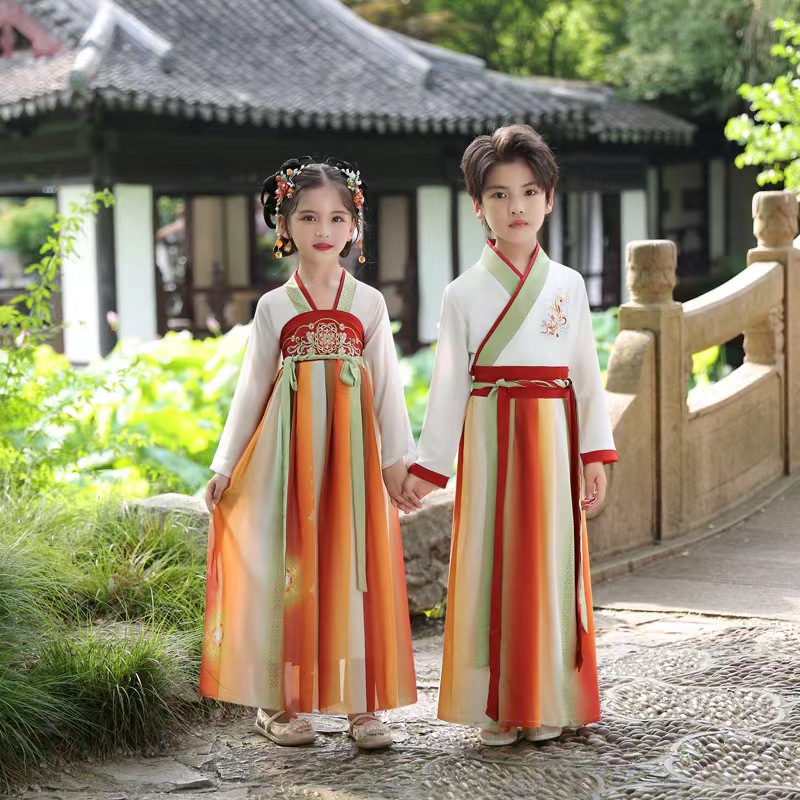 儿童古风古装男童中国风汉服幼儿园开笔礼三字经书童国学服演出服