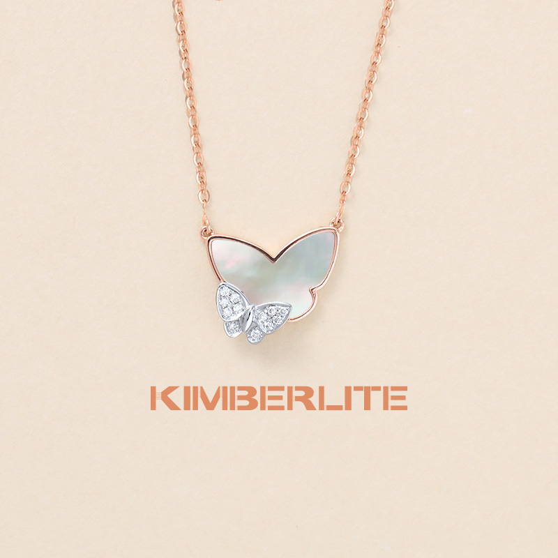 【18K金手链】金伯利钻石「蝶影翩翩」镶嵌天然钻石轻奢时尚小众圈圈