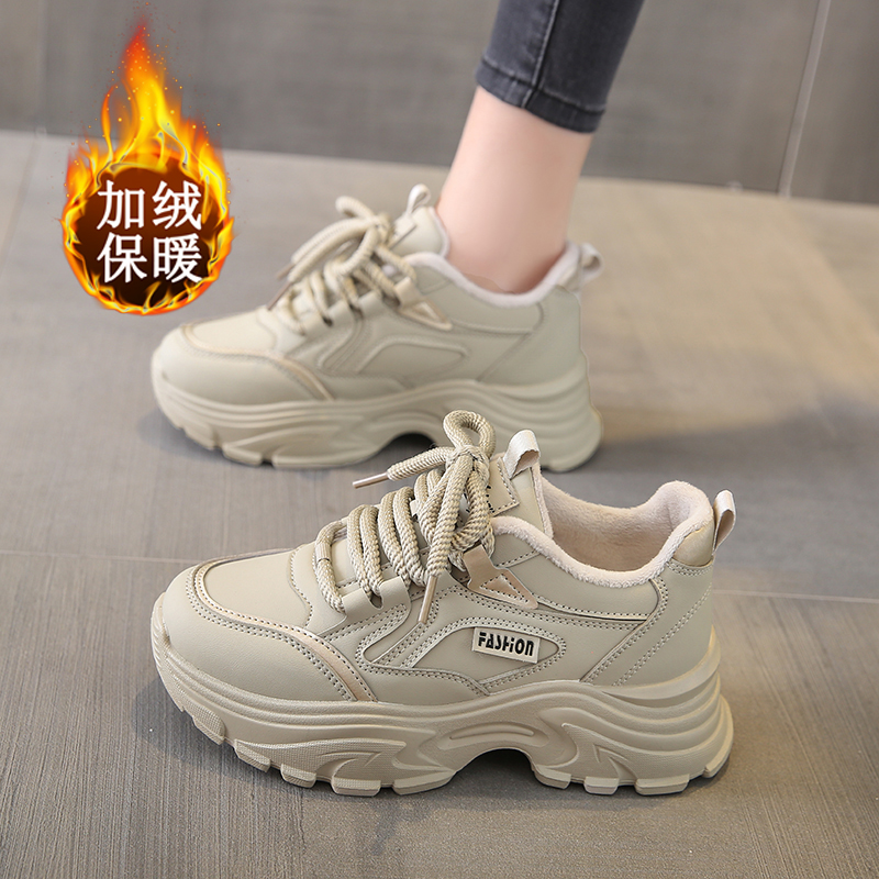 乔丹青年女鞋冬季2023新款休闲运动鞋加绒保暖二棉小白鞋皮面防水