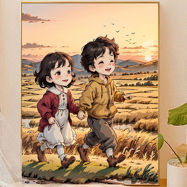 麦田男孩|真心数字油画diy填色涂色手绘礼物手工油彩画家居装饰画