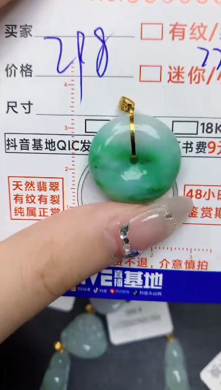 【闪购商品】翡翠颈饰18K金镶嵌77