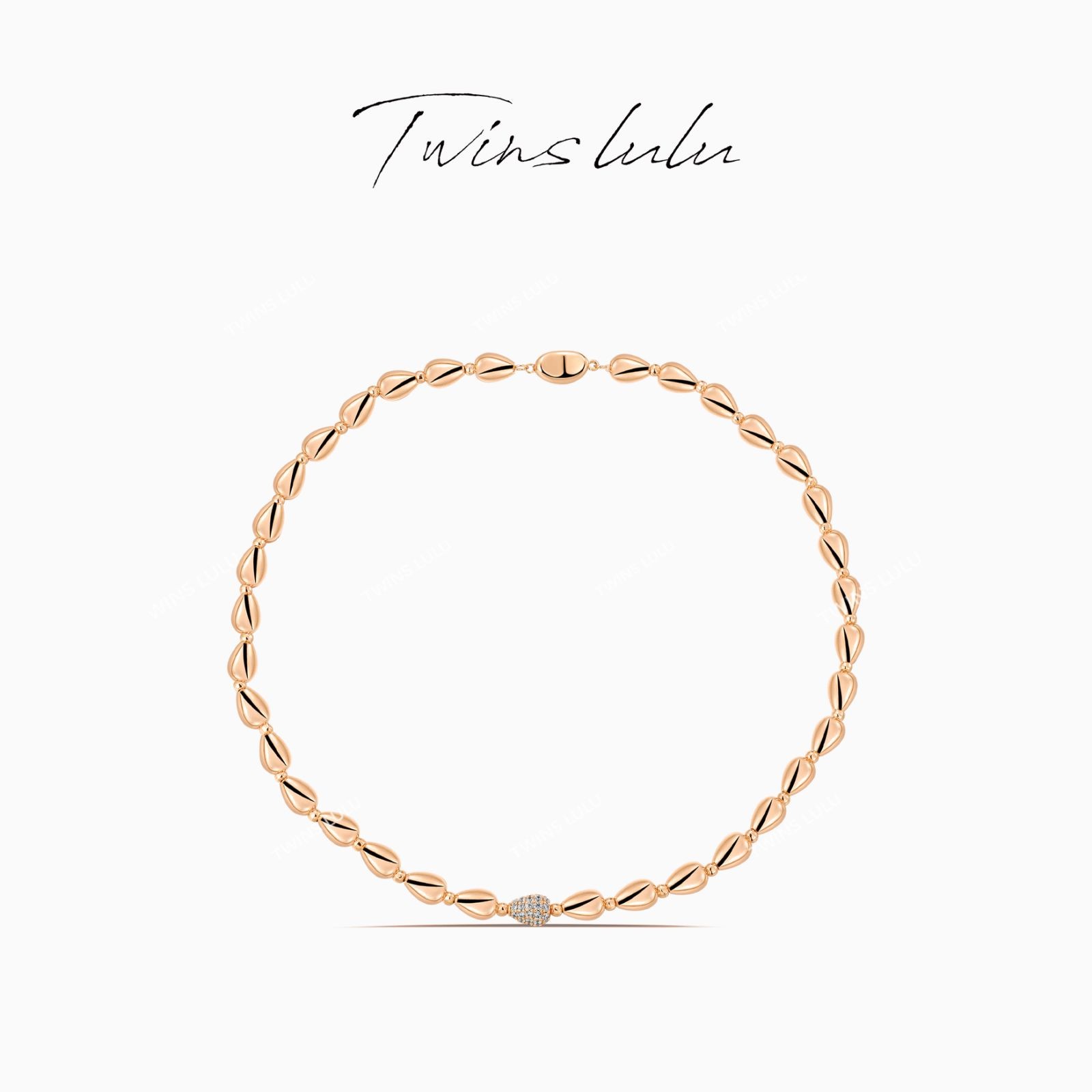 铜合金合成锆石吊坠 【官方正品】时尚百搭复古水滴项链TSJ9579