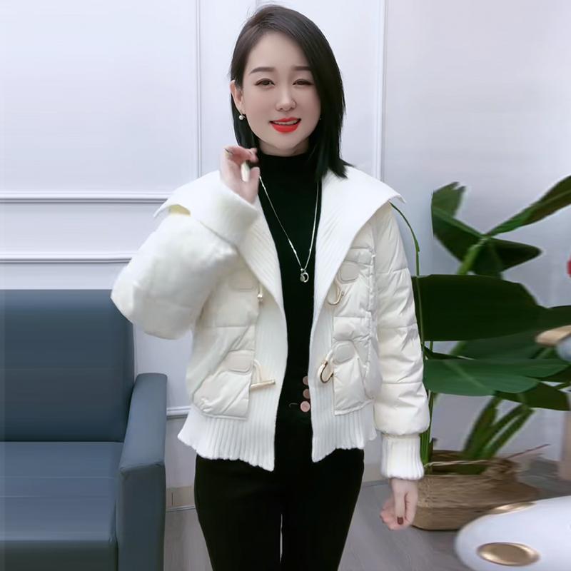 白鸭绒羽绒服女士短款冬装2023新款面包服小个子宽松显瘦保暖外套