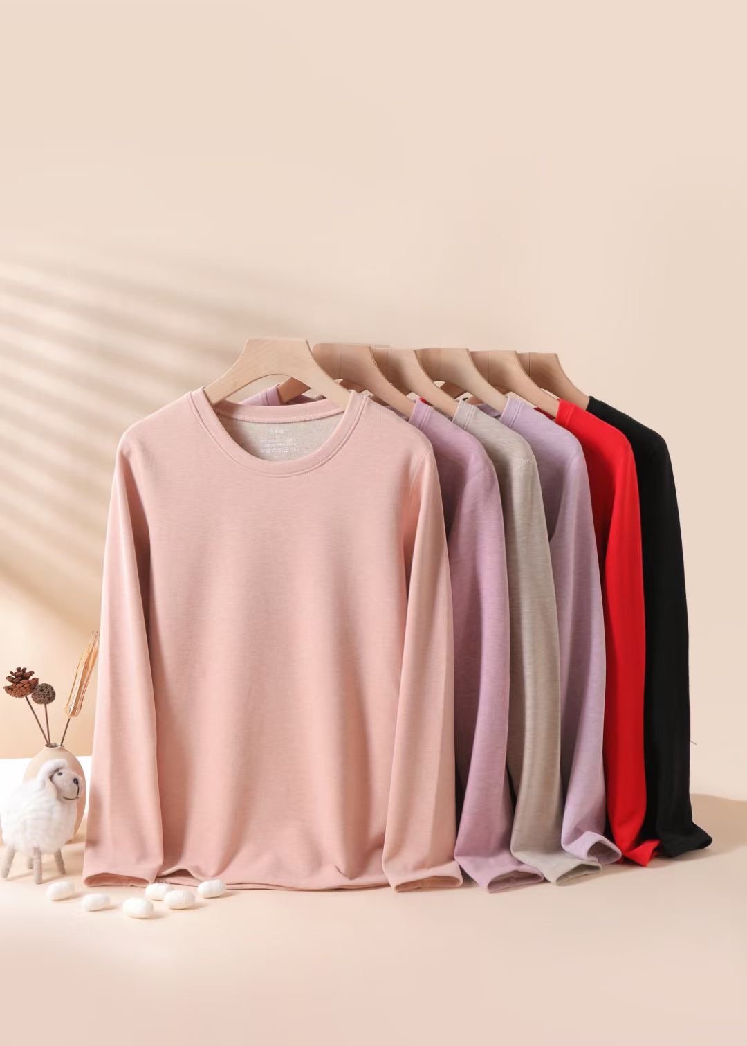 【一整套】羽绒蚕丝女士保暖内衣套装加绒加厚圆领双面秋衣秋裤冬季