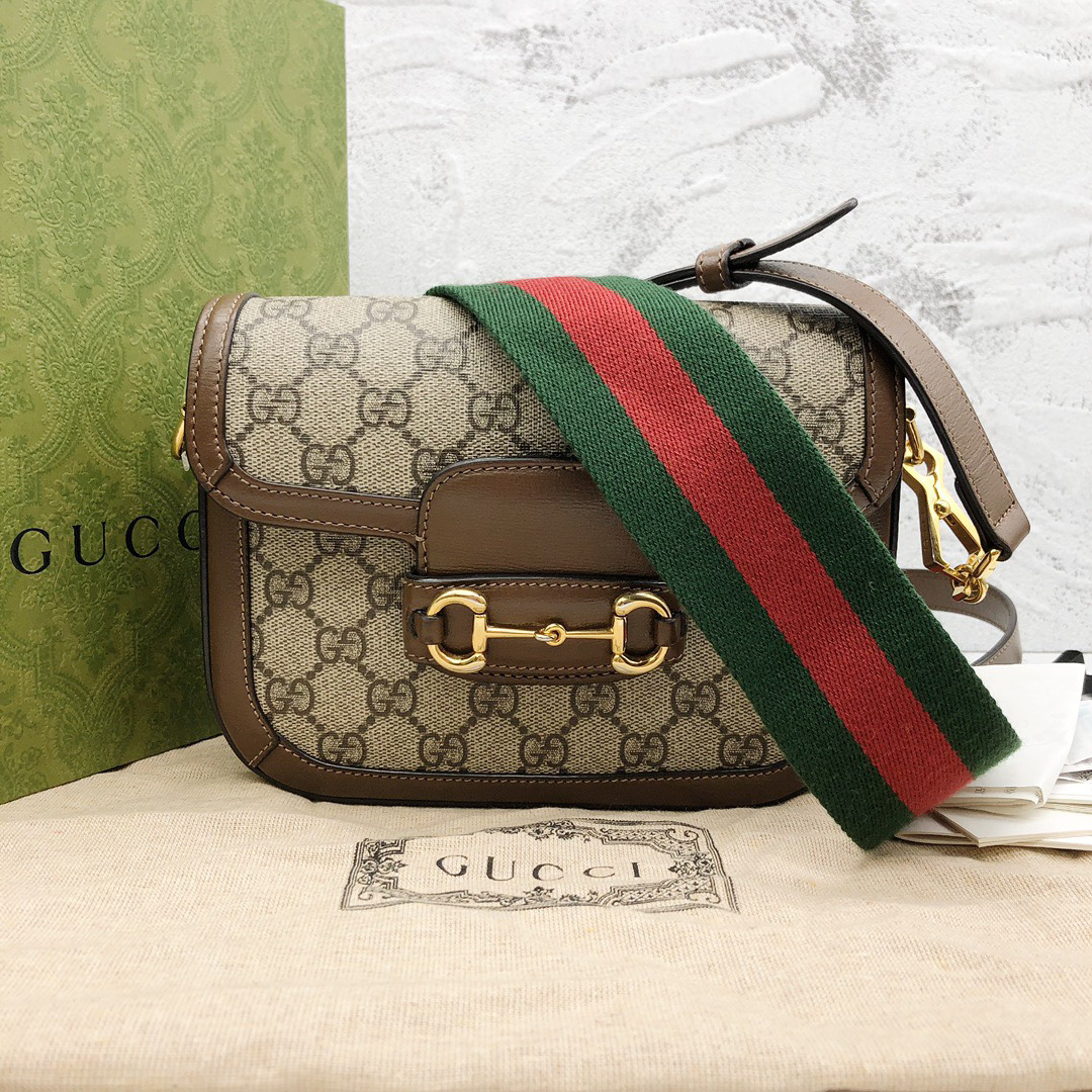 95新 GUCCI/古驰 gucci棕色老花1955  24010132-02  20/14/5