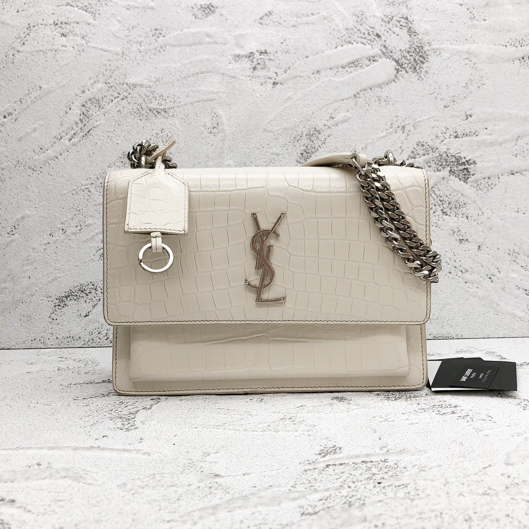 95新 YSL/圣罗兰 YSL白色压纹日落