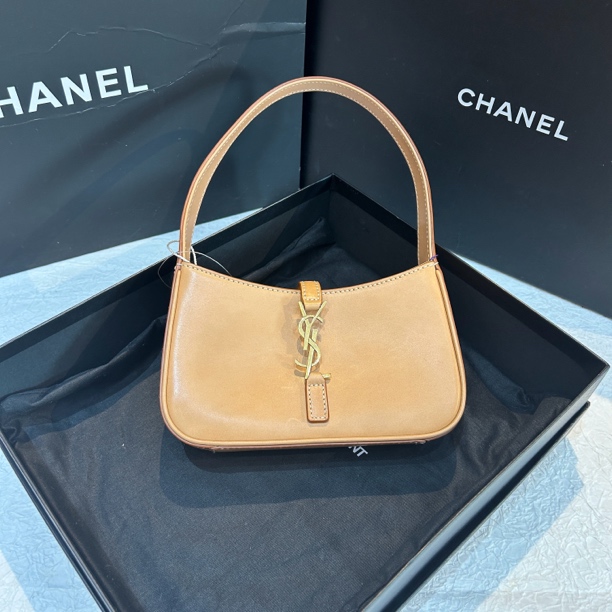 95新 YSL/圣罗兰 YSL棕色mini腋下包 24080036-01