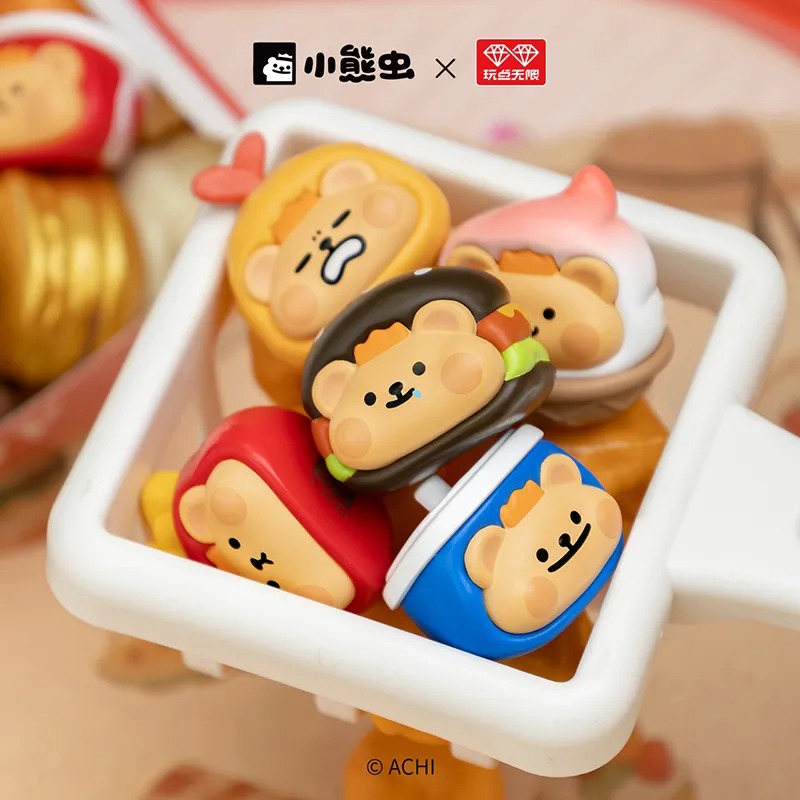 【栗子拆盒】小熊虫快乐餐糖果粒系列盲盒桌面摆件玩具周边迷你萌粒