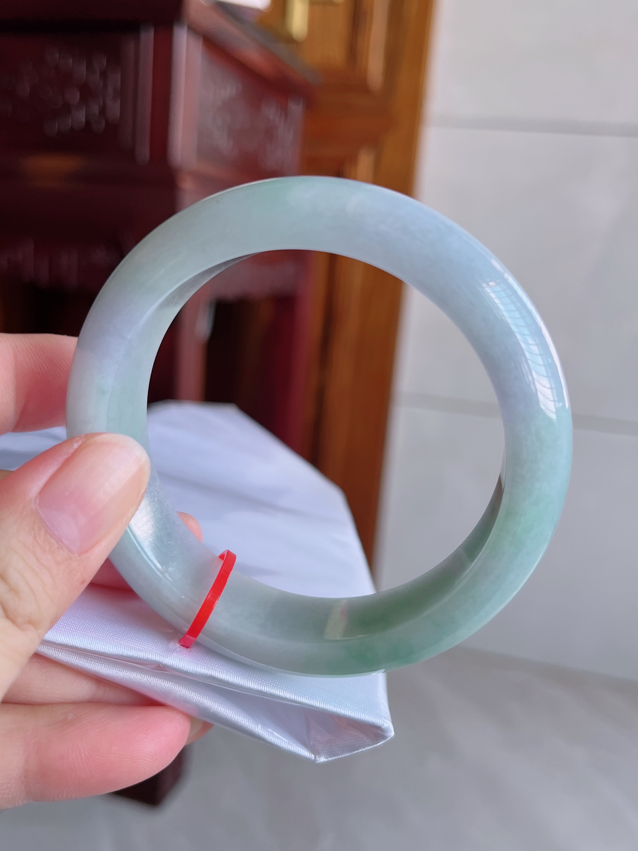 58-59圈春彩宽边翡翠手镯轮胎镯精美平安镯