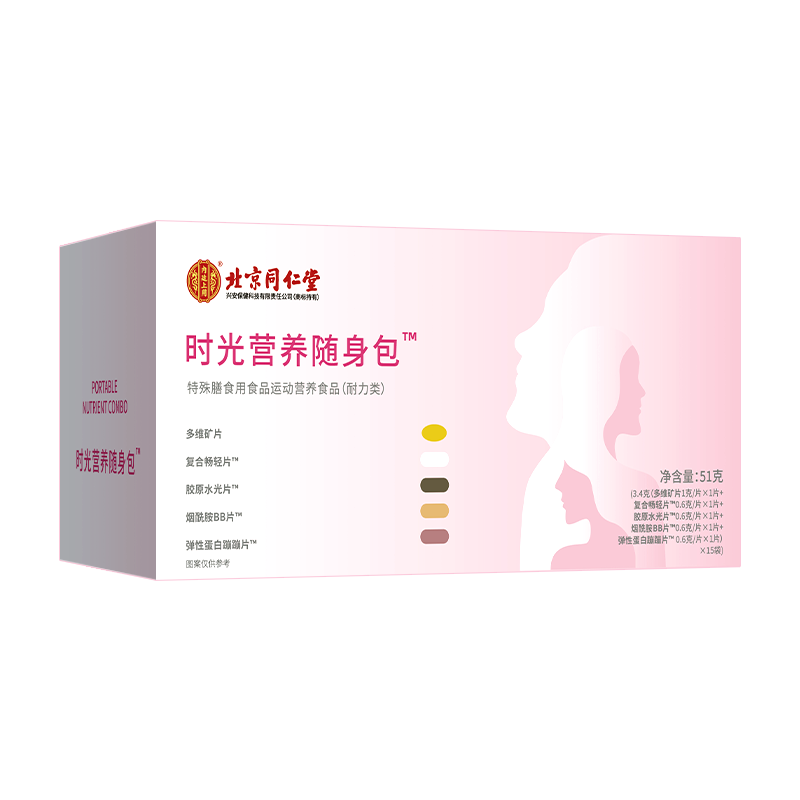 同仁堂营养随身包补充多种维生素矿物质烟酰胺vc女士女性咀嚼片lz