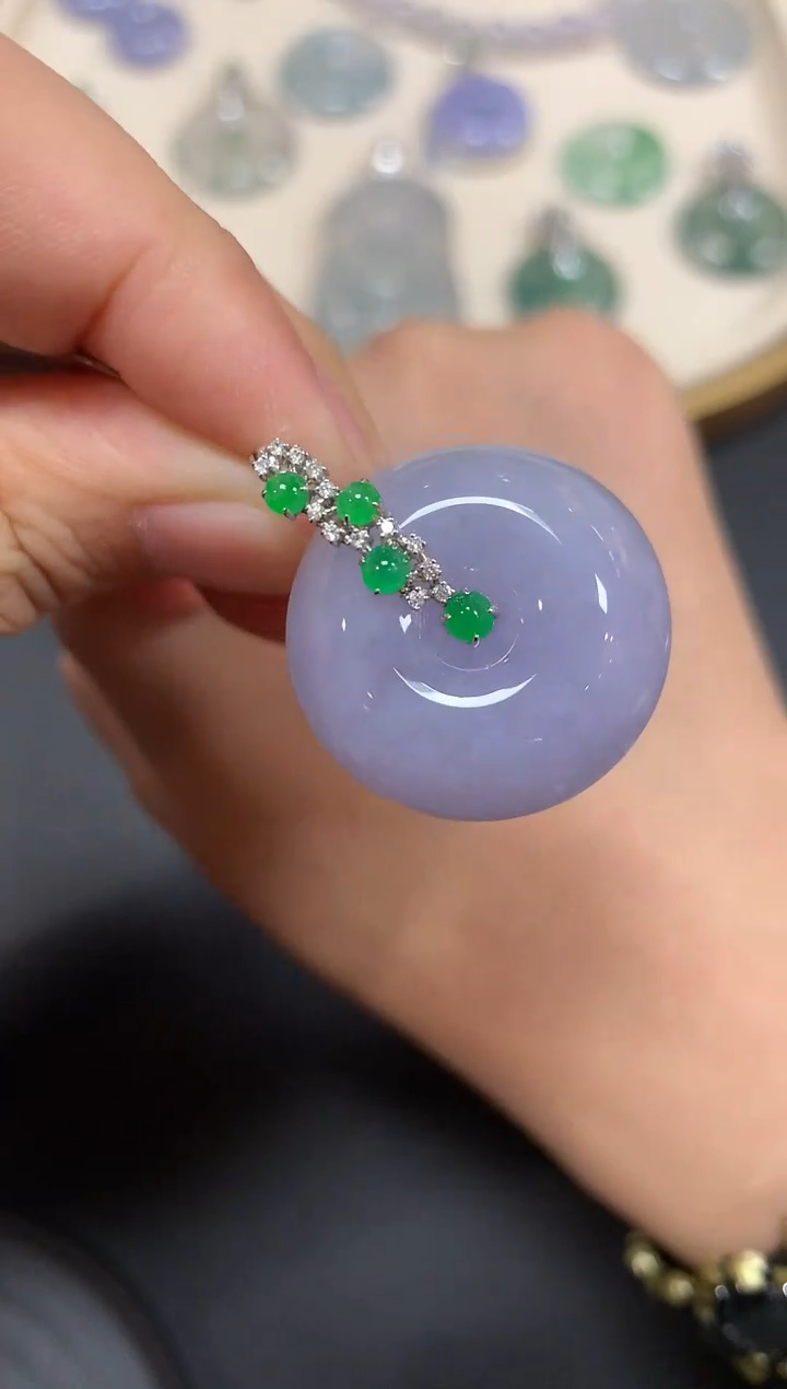 【闪购商品】翡翠镶嵌吊坠18K金镶嵌T315|2800