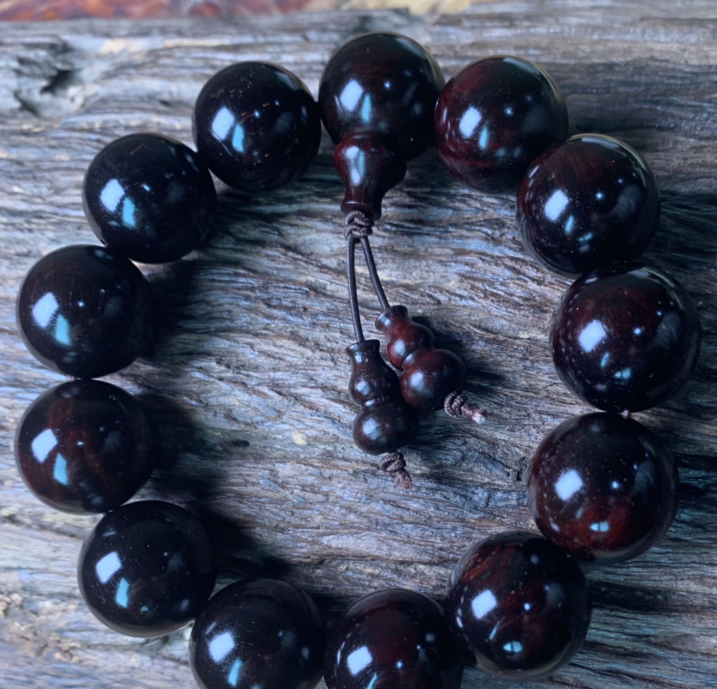 精品正宗印度小叶紫檀1.8老料高油密手串微包浆高油密檀香紫檀