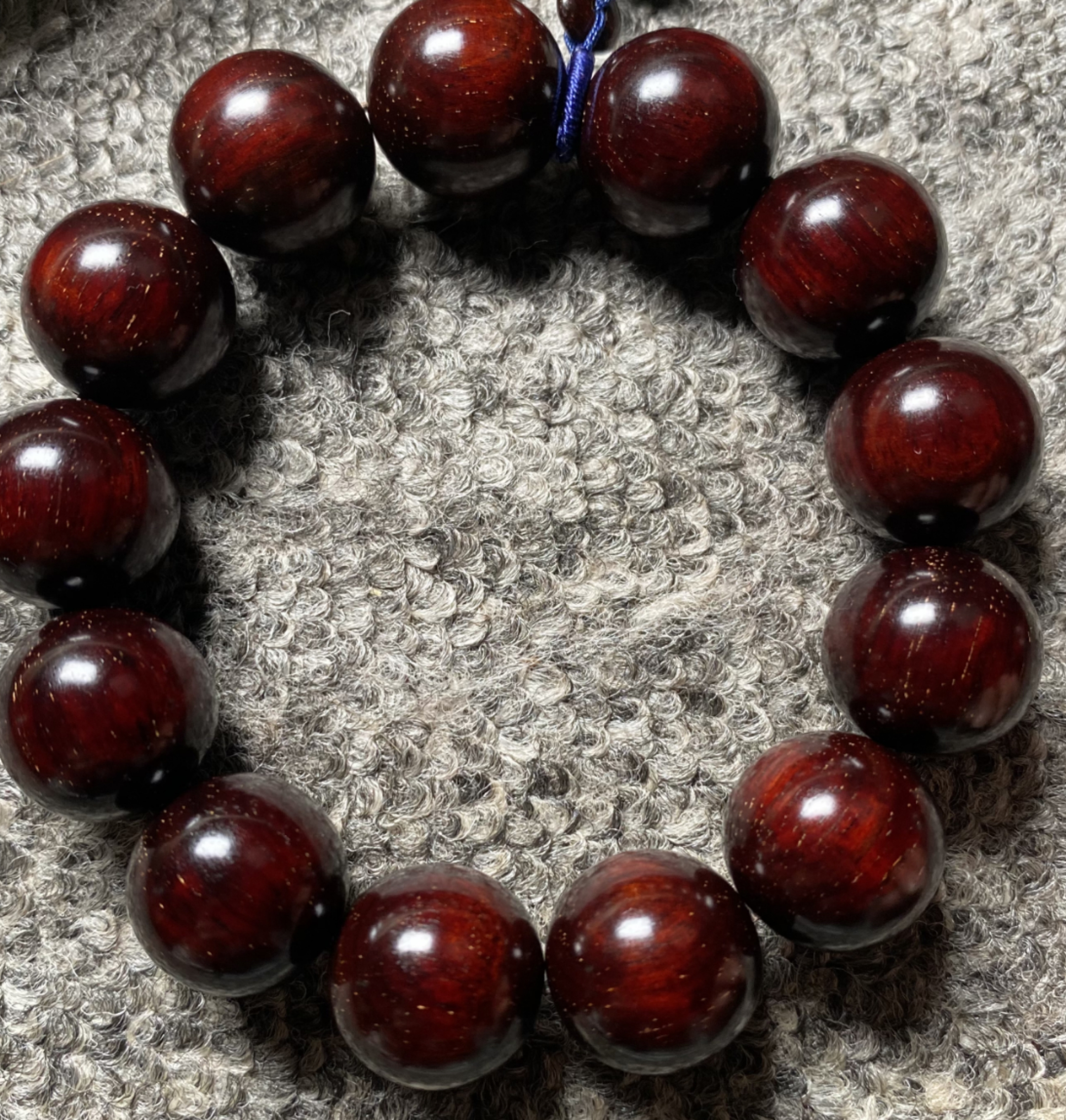 正宗精品印度小叶紫檀1.8满金星手串紫红微包浆高油密檀香紫檀