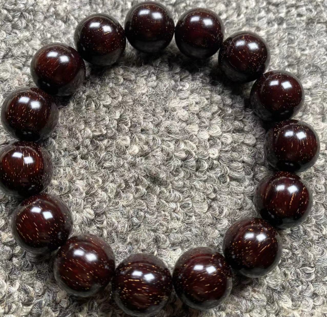 正宗印度小叶紫檀1.5高货爆满金星收藏级别文玩手串送礼