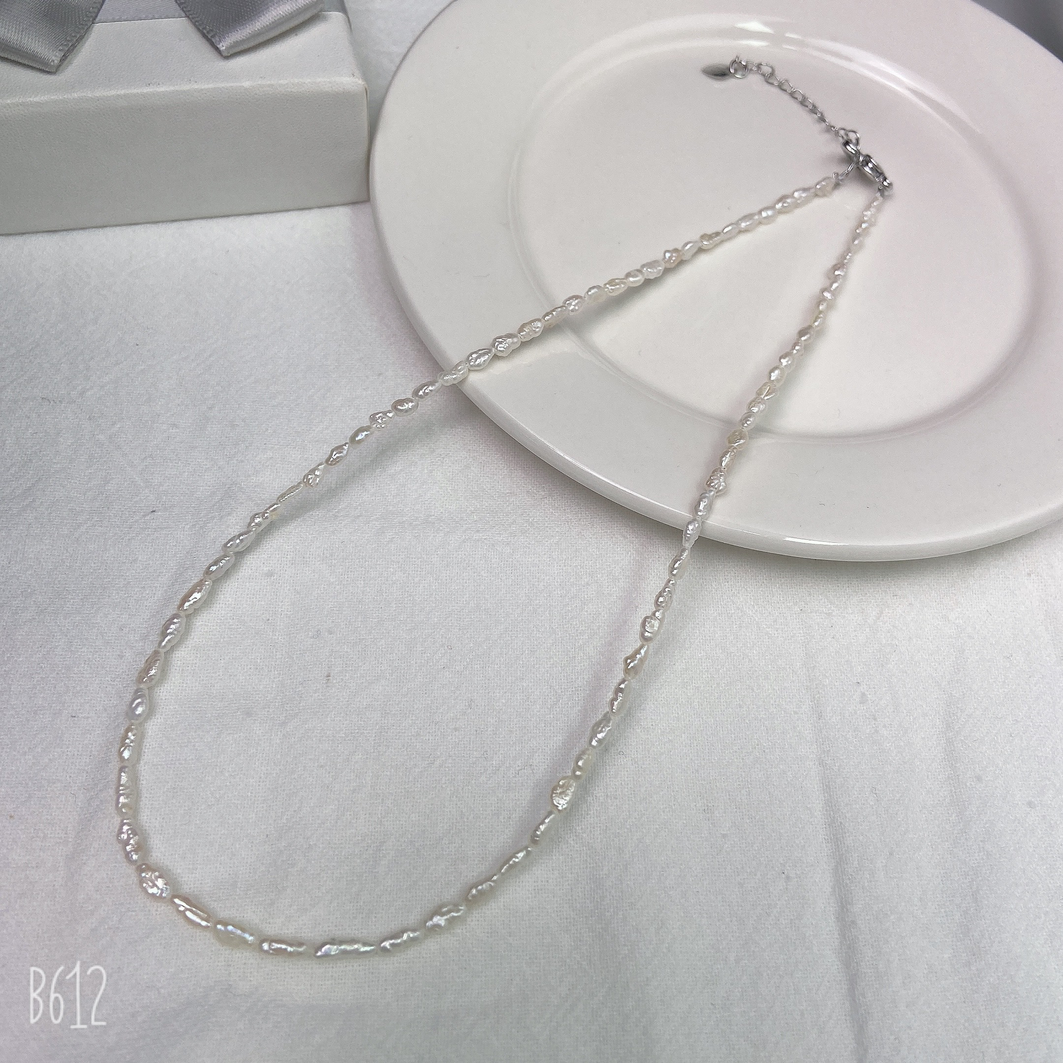 天然淡水珍珠C29#白色小克絮项链