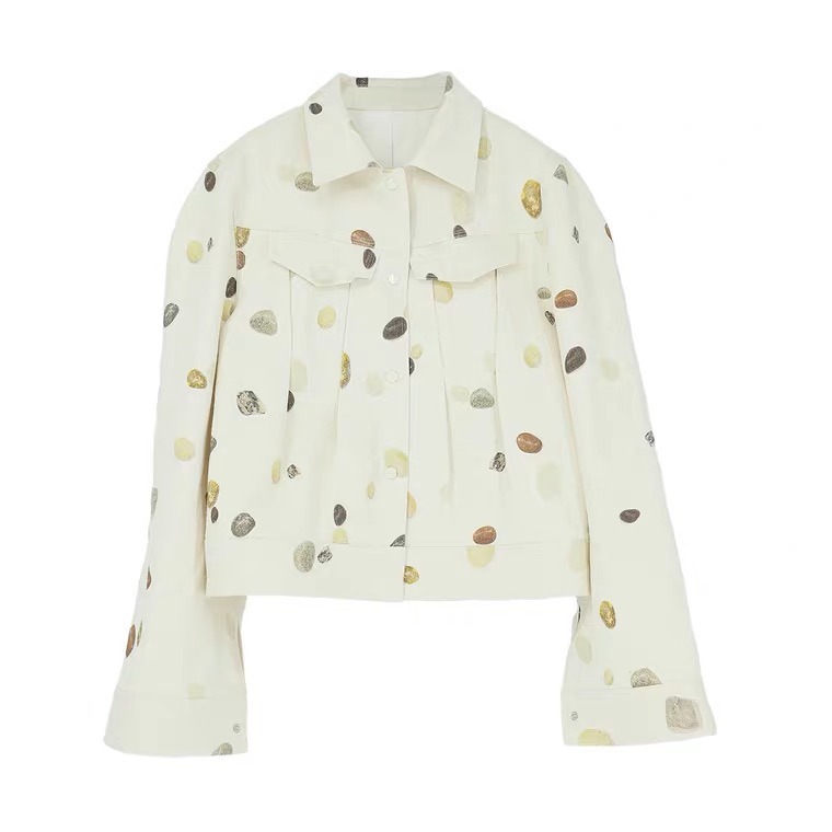 有尾汗麻棉牛仔短夹克