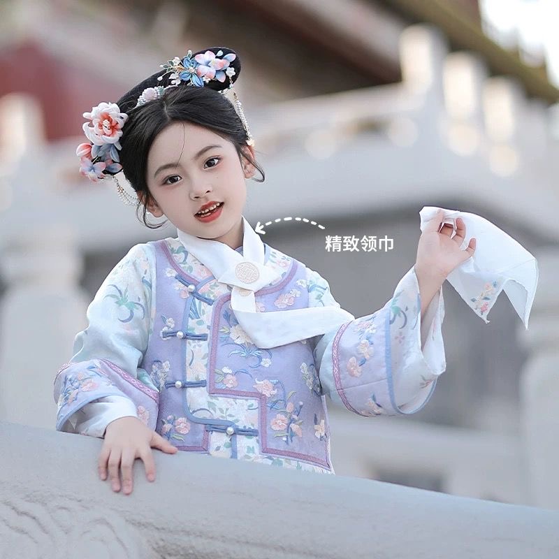 【相思意】汉服女童宝宝中国风宫廷刺绣格格服超仙马甲旗袍裙