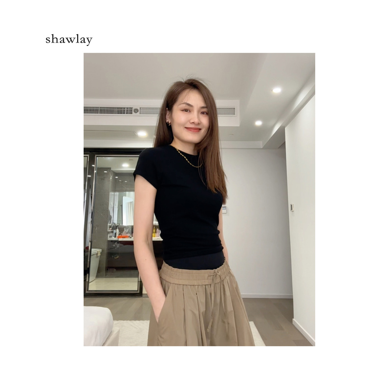 夏季百搭显瘦短袖上衣S2155