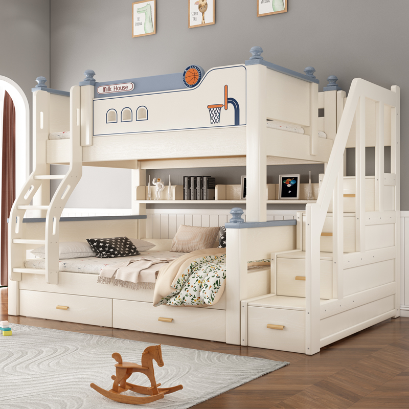 实木储物上下床成人两层床高低床子母床上下铺床儿童母子床双层床