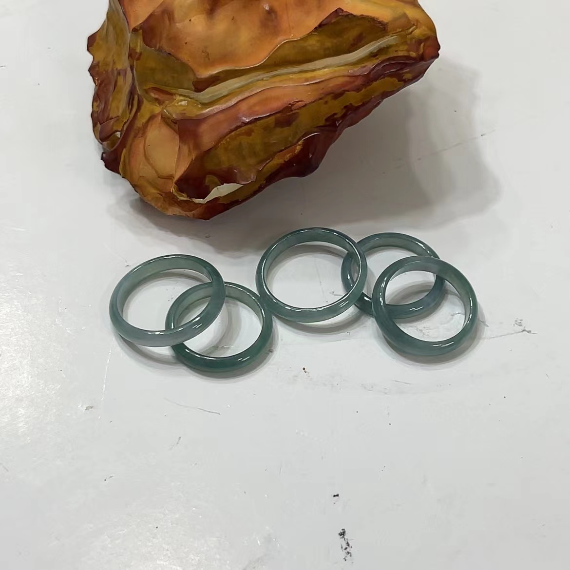 瑕疵处理天然a货翡翠戒圈 XC139—多样性发一件发宽的