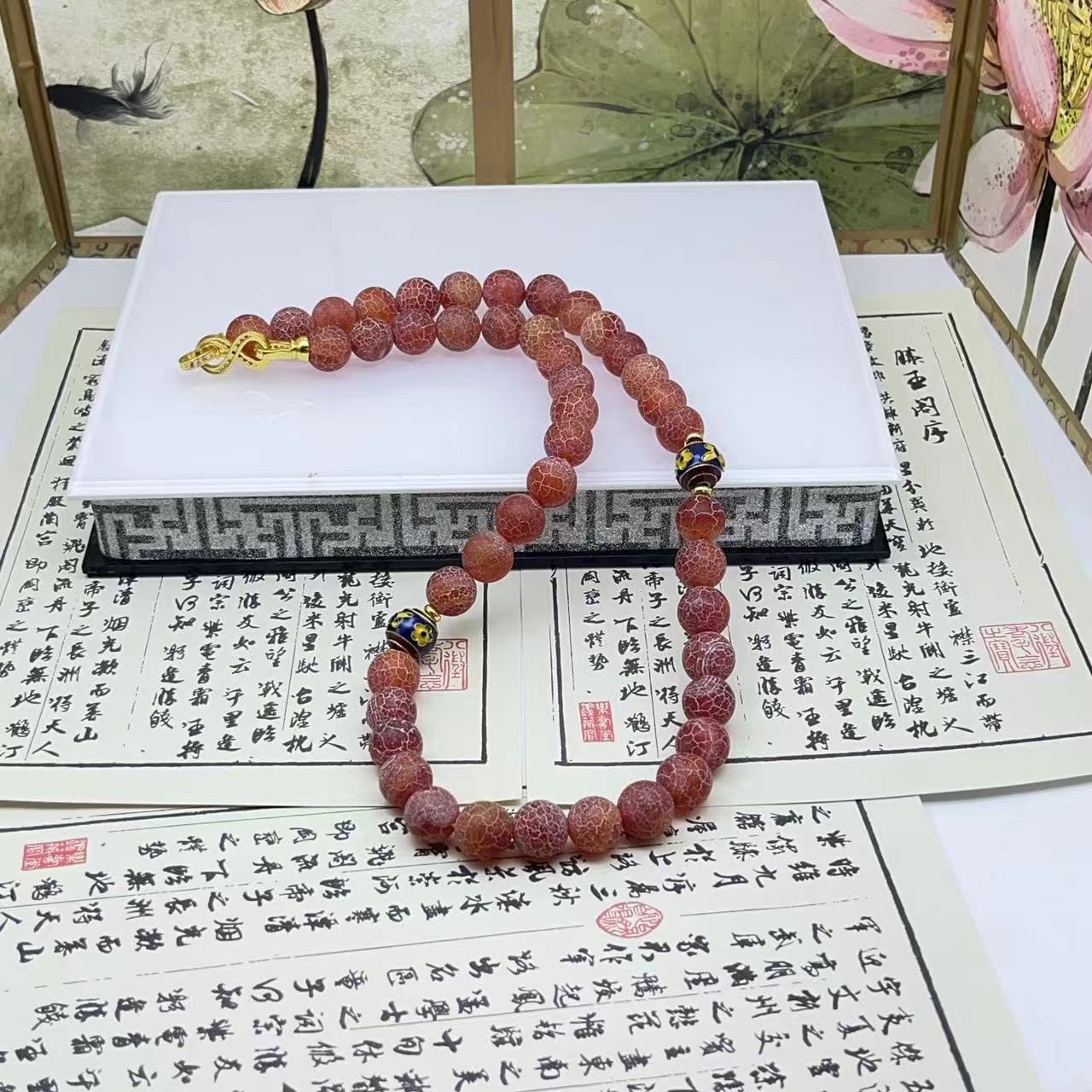 天然红药霜玛瑙项链 D118—多样性发