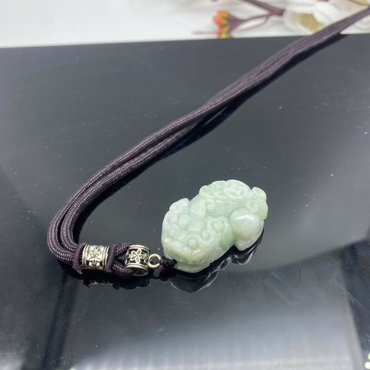 瑕疵处理天然A货翡翠貔貅吊坠c0516-多样性发