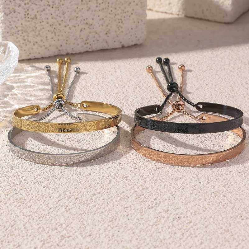 钛钢手镯 双面款钛钢手镯小众简约