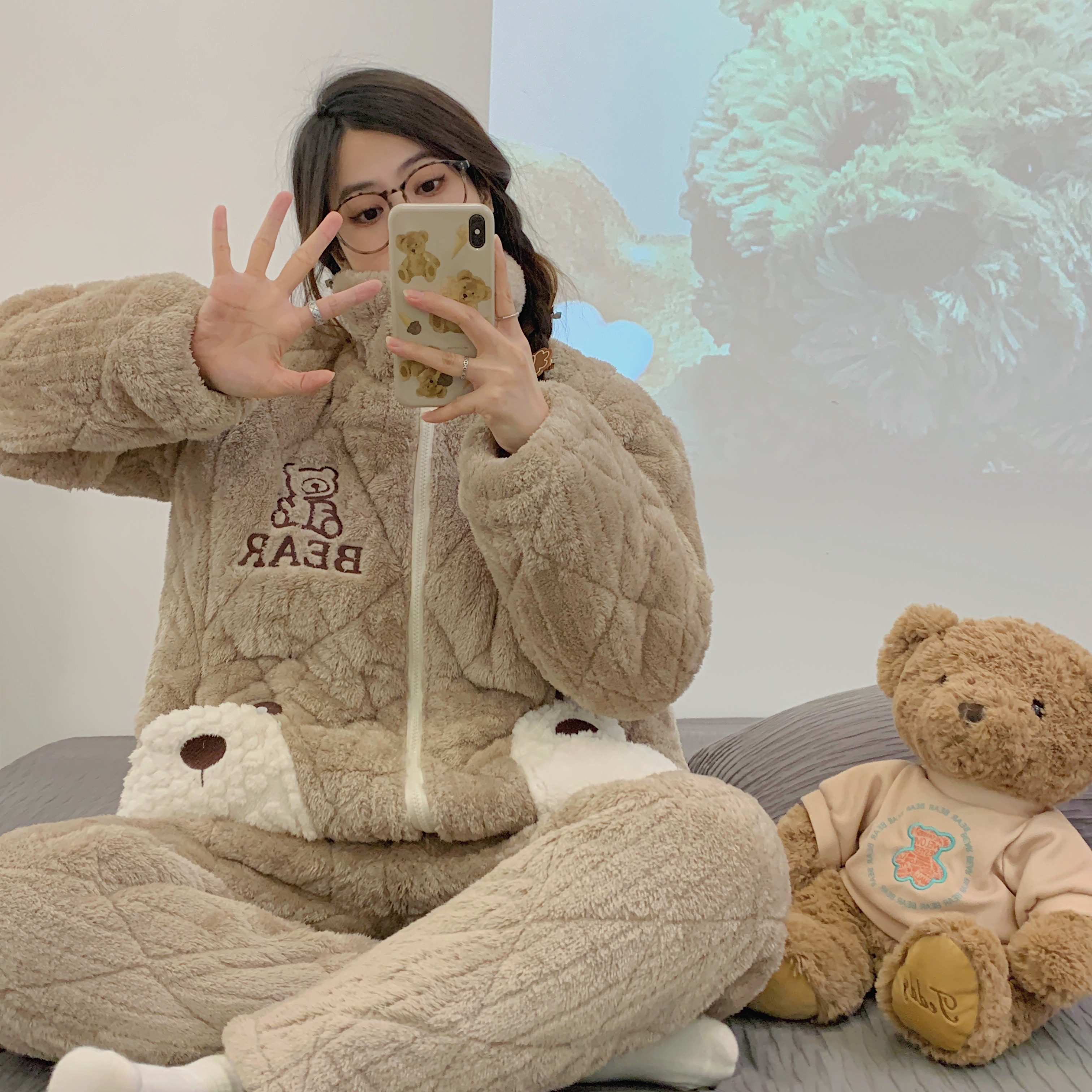 【三层夹棉零下5度-10度】月子服加绒加厚产后哺乳12月孕妇睡衣套装