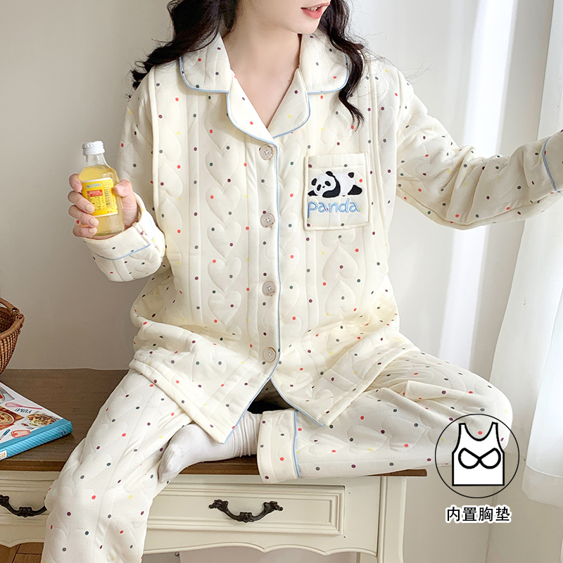 【秋冬-空气棉】月子服春秋纯棉12-5月产后哺乳孕妇喂奶睡衣